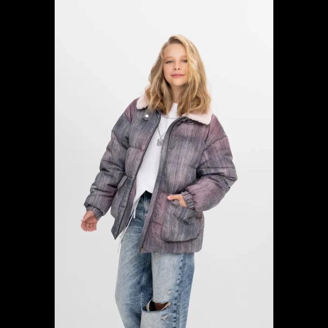 КУРТКА МАЙЯ ПРИНТ ВЕЛЬВЕТ С КАПЮШОНОМ