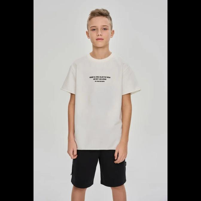 1033-24-25 Футболка из плотного трикотажа (цв. молочный)