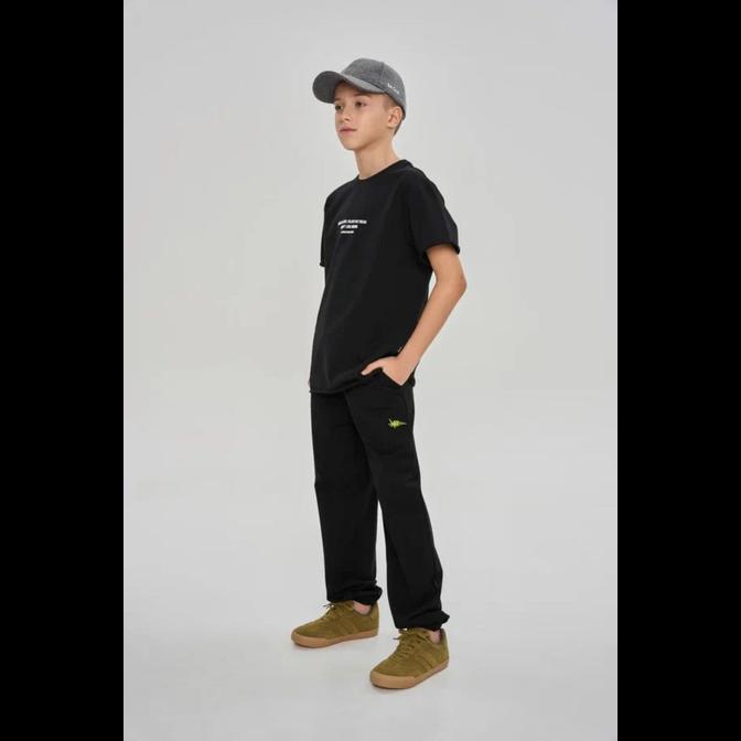 1034-24-25 Брюки-джоеггры из тонкого футера (цв. черный)