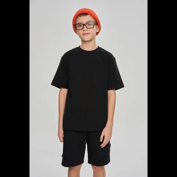 1036-16-25 Футболка с принтом на спине (цв. черный)