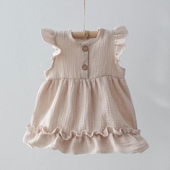 484(Мс)-7 Платье с крылышками "Муслин", бежевый, лето