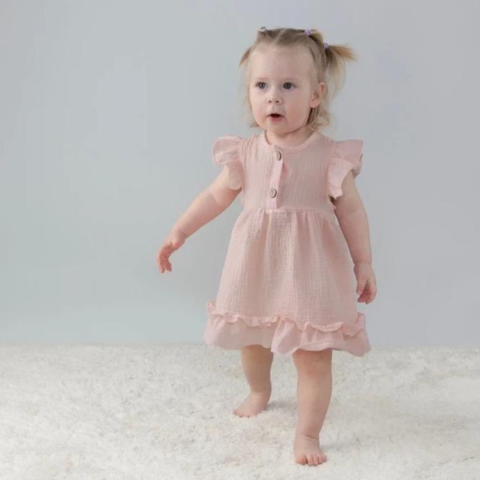 484(Мс)-2.222 Платье с крылышками "Муслин", пудра, лето