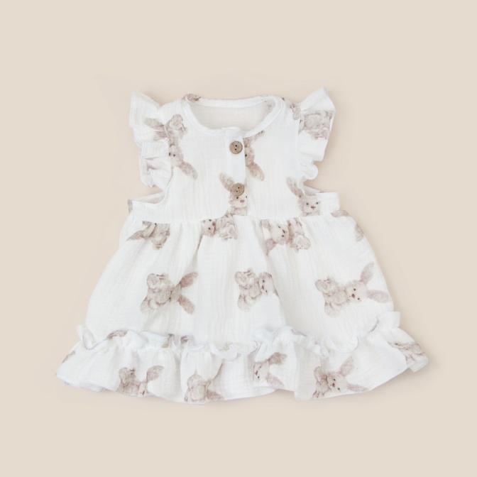 484(Мс)-зай Платье с крылышками "Муслин", зайки, лето