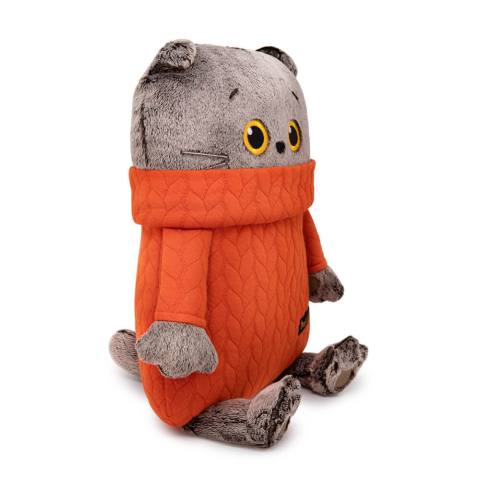 Кот-подушка в свитере с косами